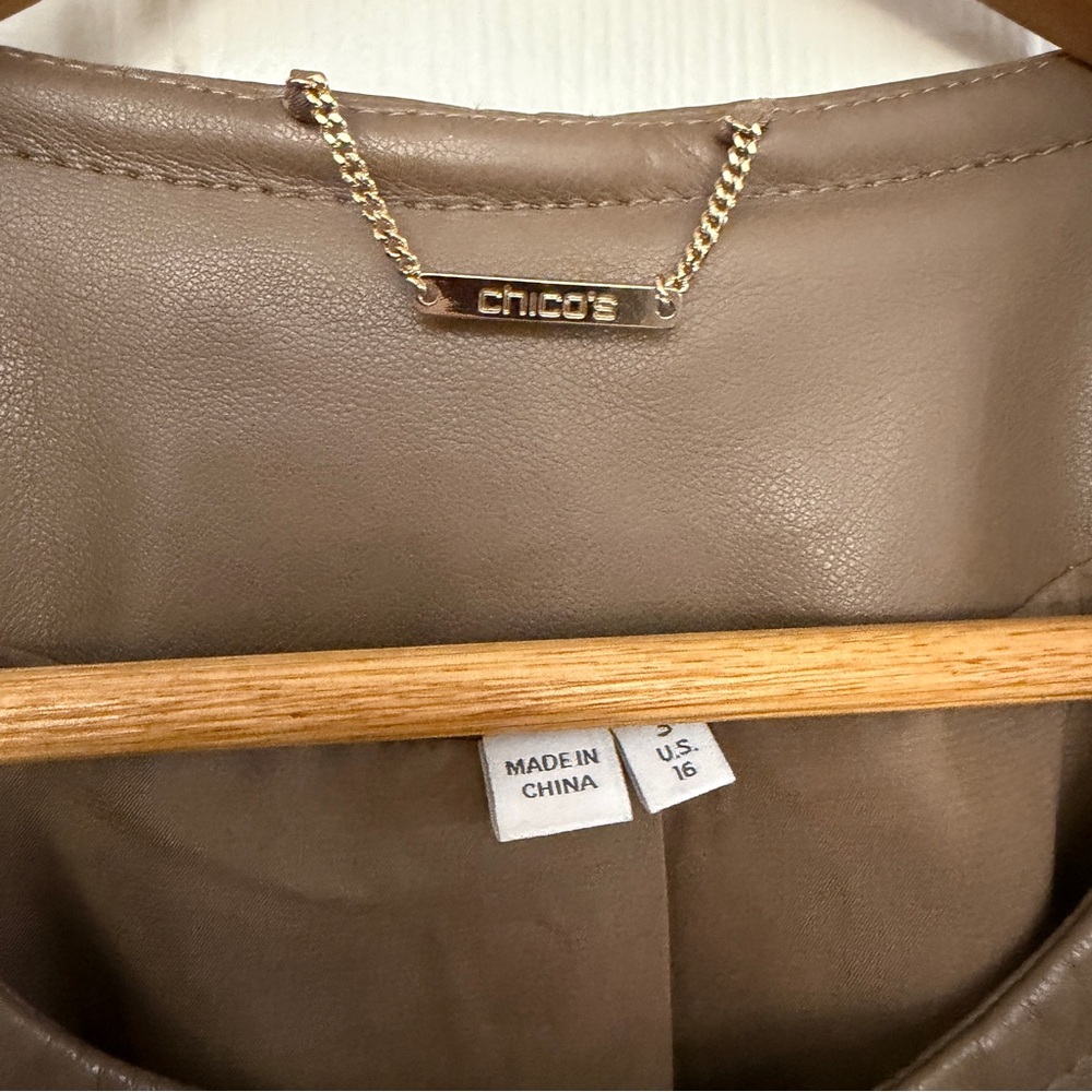 Chico's Taupe Leather Women's Bag - Picture 2 of 4